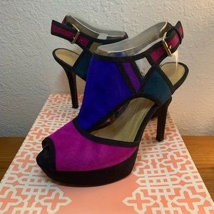 Nine West Multicolored Suede High Heels. Size 9M